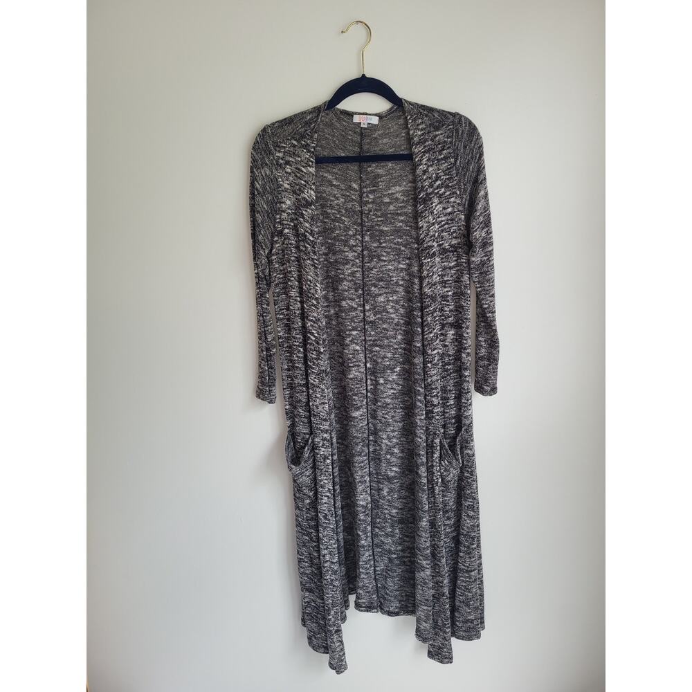 LulaRoe Simply Comfortable Women's Small Gray Duster Cardigan with Pockets